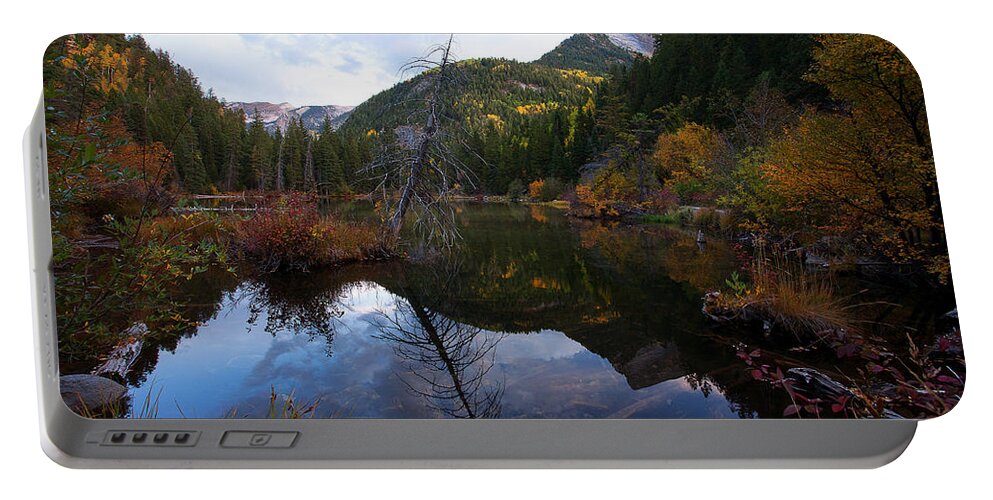 Autumn Colors; Canvas Prints Portable Battery Charger featuring the photograph Lizard Lake by Jim Garrison