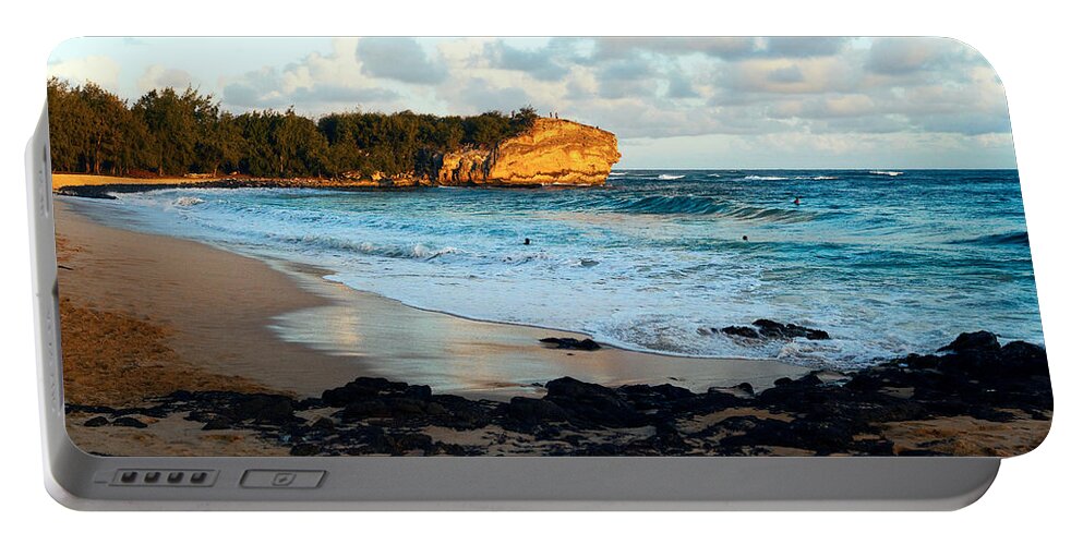 Shipwrecks Beach Portable Battery Charger featuring the photograph Local Surf Spot Kauai by Roselynne Broussard