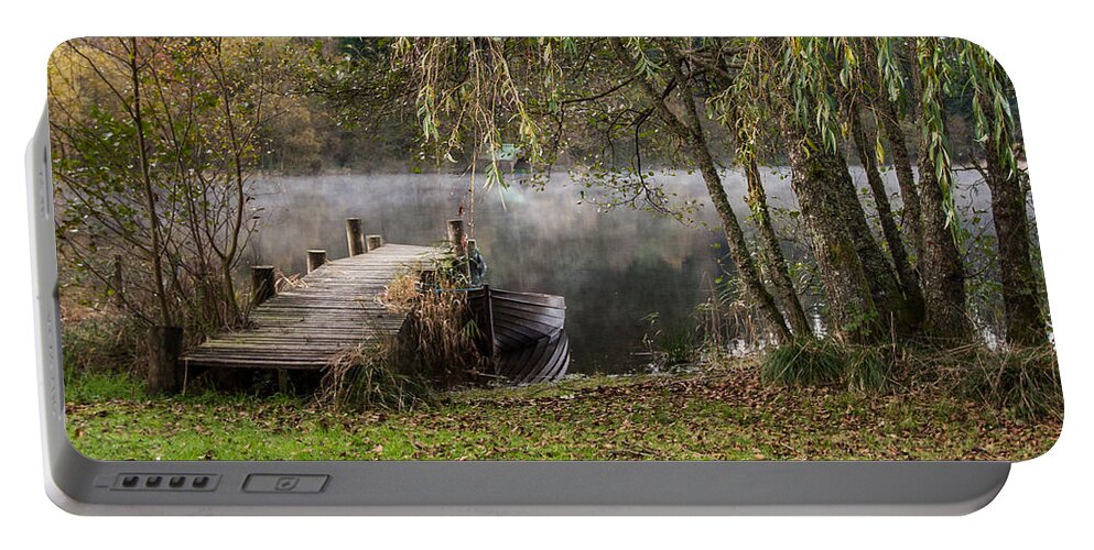 Loch Ard Portable Battery Charger featuring the photograph Loch Ard Jetty by Nigel R Bell