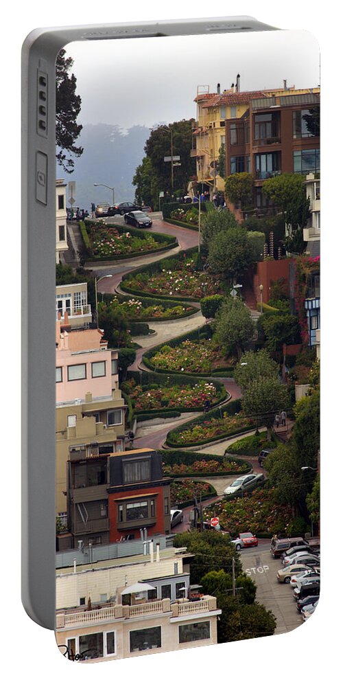 San Francisco Portable Battery Charger featuring the photograph Lombard Street by David Salter