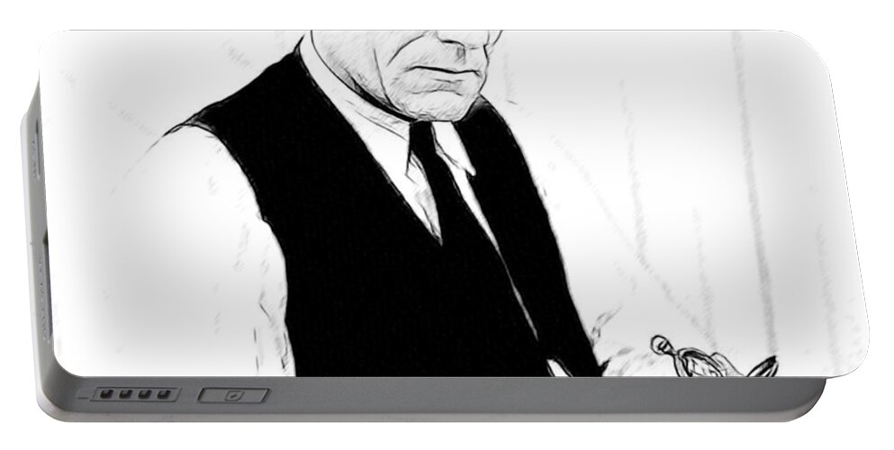 Celebrity Portable Battery Charger featuring the drawing Lon Chaney Sr 002 by Dean Wittle