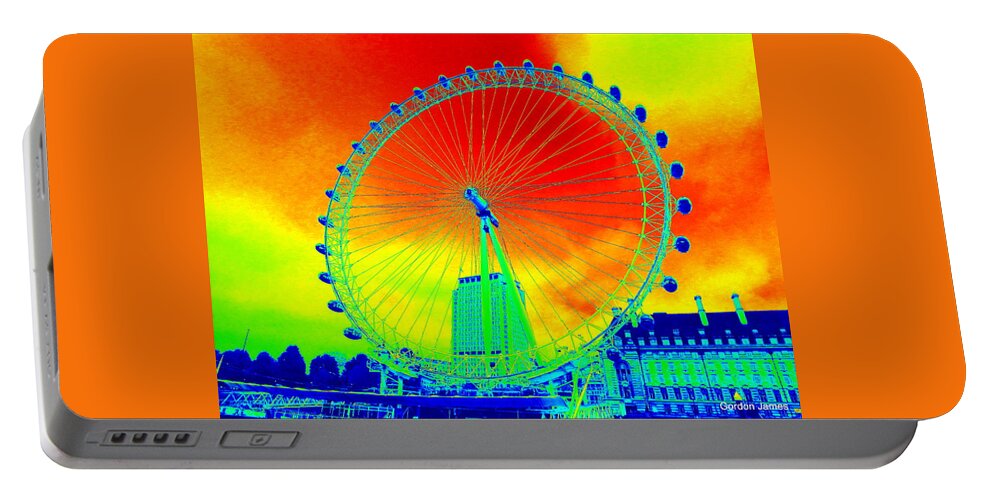 Coca Cola Portable Battery Charger featuring the photograph London Eye Observation Wheel by Gordon James
