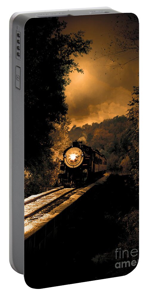 Transportation Portable Battery Charger featuring the photograph Lonesome Whistle by Robert Frederick