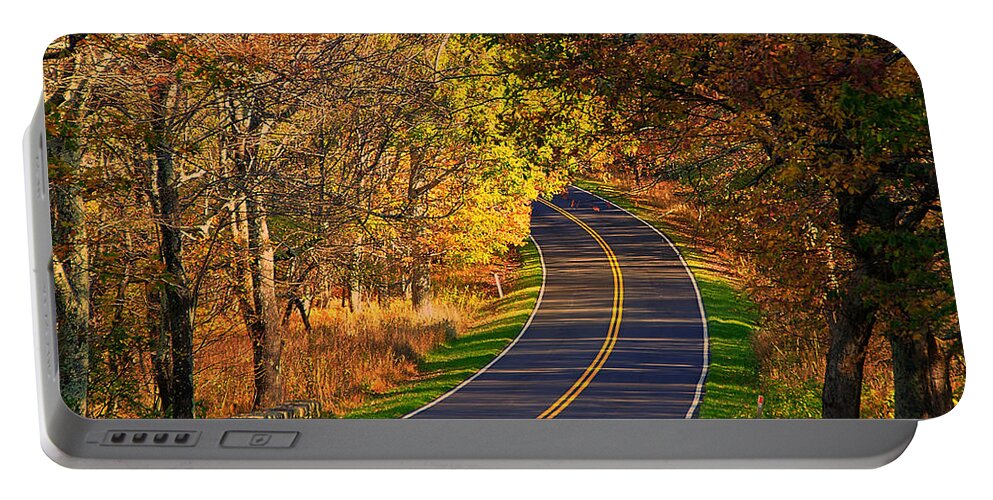 Shenandoah National Park Portable Battery Charger featuring the photograph Long and Winding Road by Kathi Isserman
