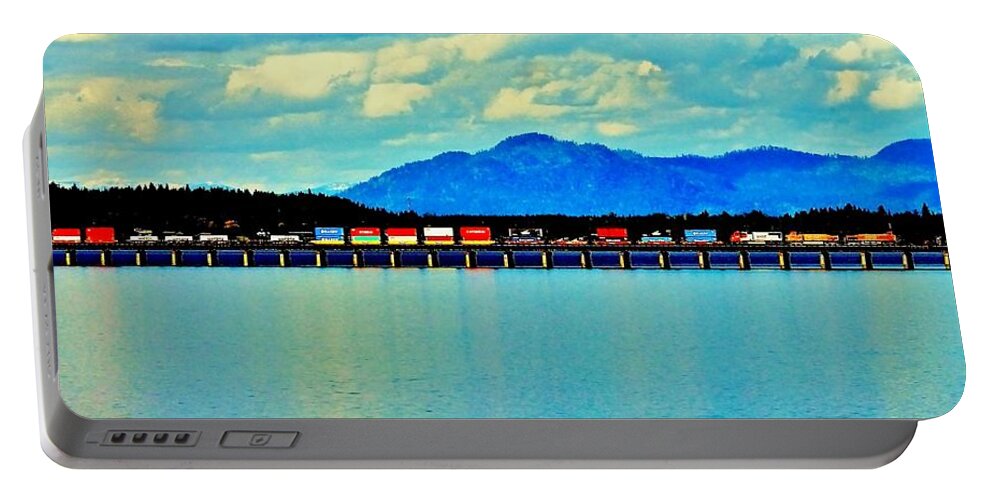 Train Portable Battery Charger featuring the photograph Long Load by Benjamin Yeager