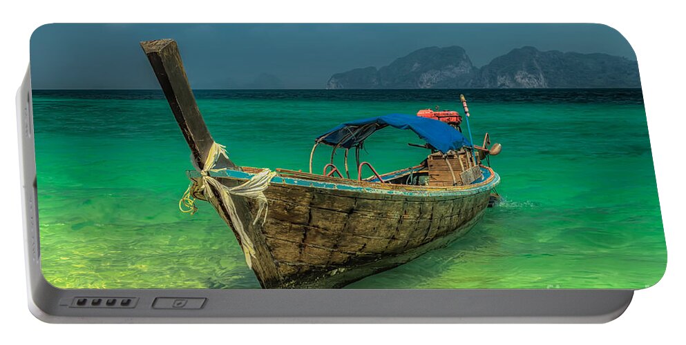 Koh Lanta Portable Battery Charger featuring the photograph Long Tail Boat Thailand by Adrian Evans