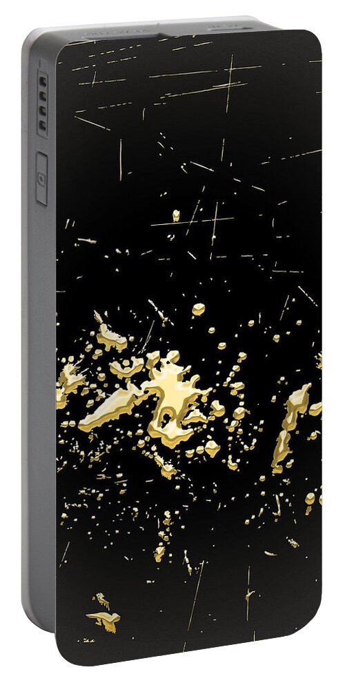 'abstracts Plus' Collection By Serge Averbukh Portable Battery Charger featuring the digital art Looking for Gold - Gold Nuggets on Black II by Serge Averbukh