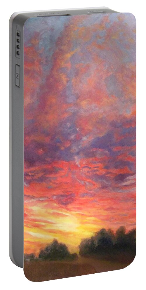 Grateful Portable Battery Charger featuring the painting Looking Forward to Tomorrow by Robie Benve