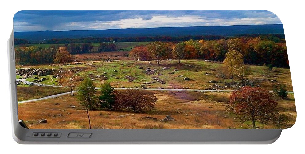 Gettysburg Portable Battery Charger featuring the photograph Looking Over The Gettysburg Battlefield by Chris W Photography AKA Christian Wilson