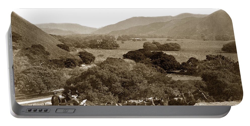 Carmel Valley Portable Battery Charger featuring the photograph Looking up the Carmel Valley California circa 1880 by Monterey County Historical Society