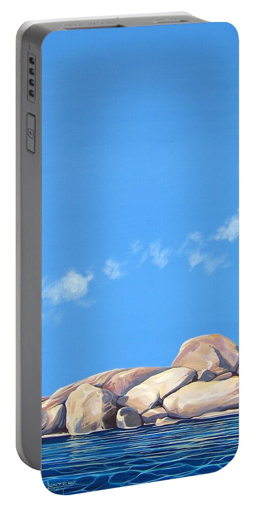 Rocks Portable Battery Charger featuring the painting Lost Voices by Hunter Jay