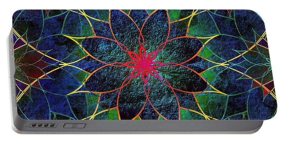 Lotus Portable Battery Charger featuring the digital art Lotus by Klara Acel