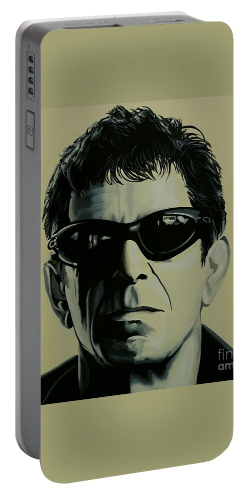 Lou Reed Portable Battery Charger featuring the painting Lou Reed Painting by Paul Meijering