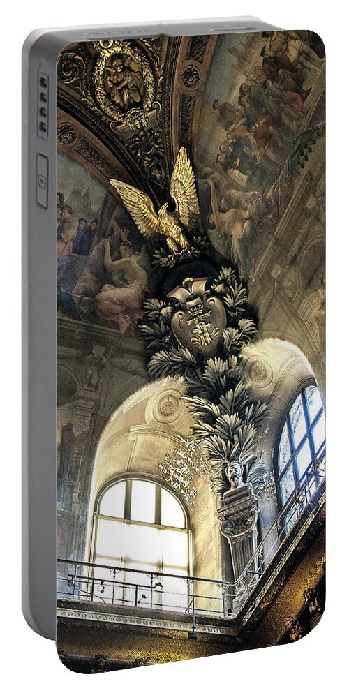 Louvre Portable Battery Charger featuring the photograph Louvre With A View Denise Dube by Denise Dube