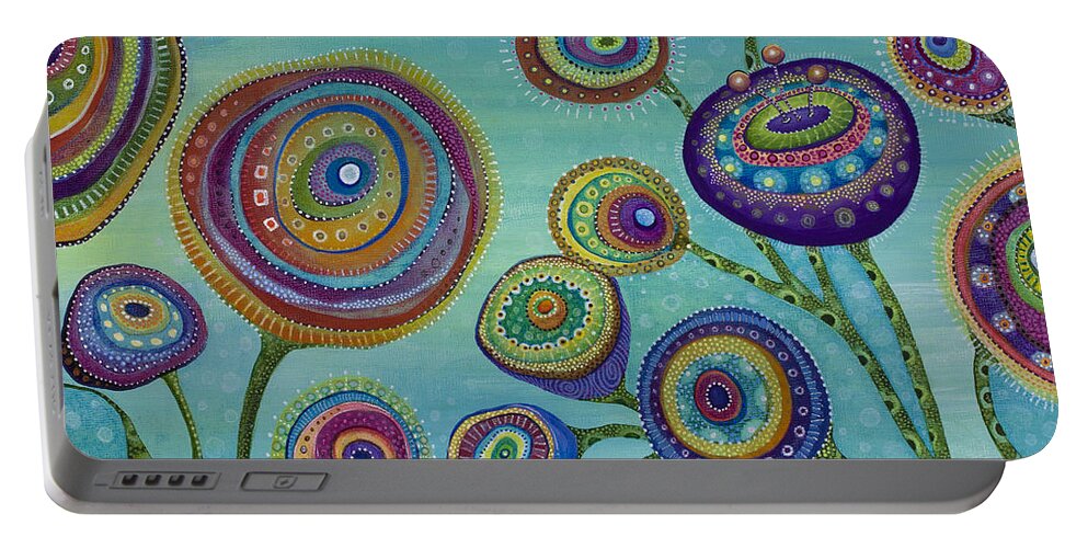 Flower Portable Battery Charger featuring the painting Love and Light by Tanielle Childers