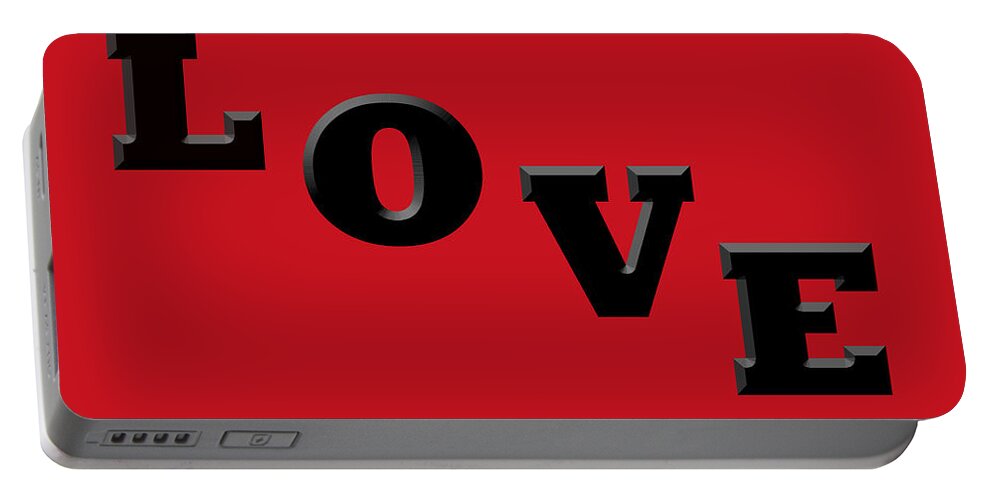 Love Portable Battery Charger featuring the photograph Love in Black on Red by Aimee L Maher ALM GALLERY