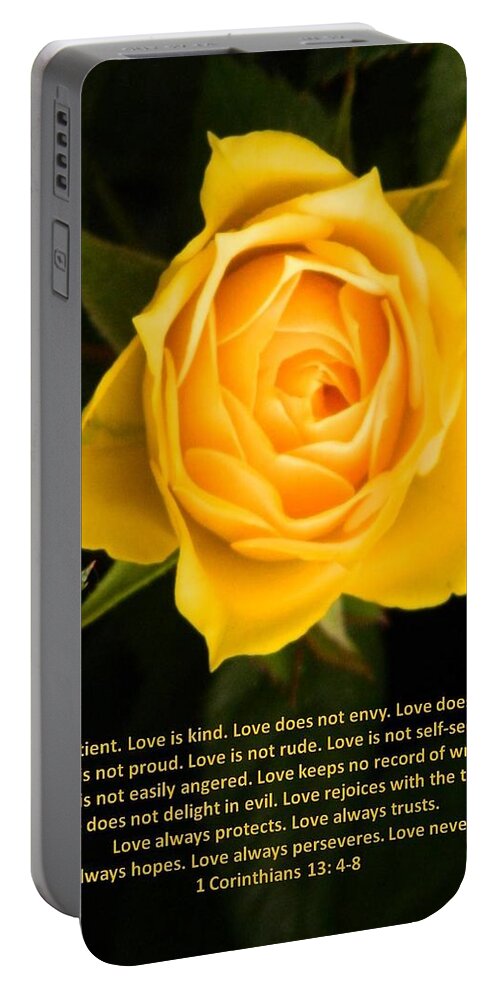 Scripture Portable Battery Charger featuring the photograph Love Is... by Gallery Of Hope 