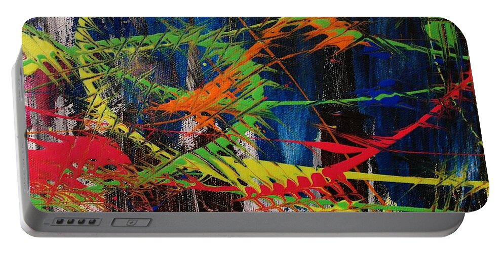 Abstract Portable Battery Charger featuring the painting Love Of Life #4 by Wayne Cantrell