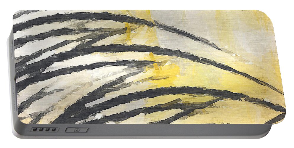Yellow Portable Battery Charger featuring the painting Love Of Neutrals by Lourry Legarde