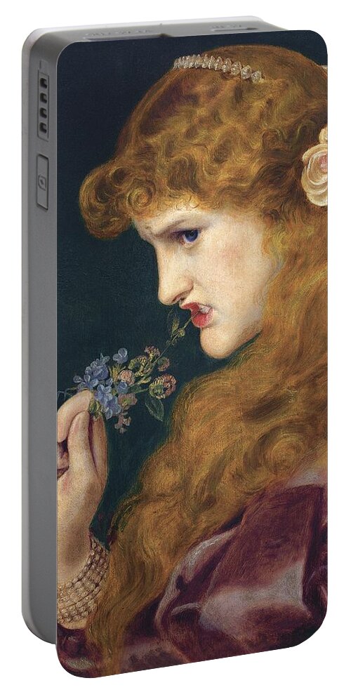 Frederick Sandys Portable Battery Charger featuring the painting Loves Shadow by Frederick Sandys