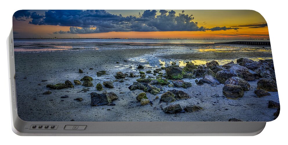 Tampa Bay Portable Battery Charger featuring the photograph Low Tide On The Bay by Marvin Spates