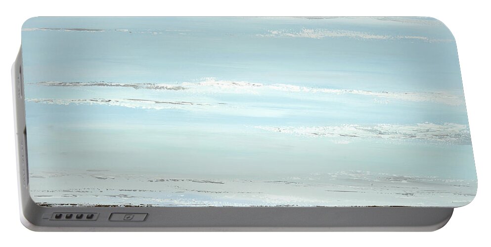 Ocean Portable Battery Charger featuring the painting Low Tide by Tamara Nelson