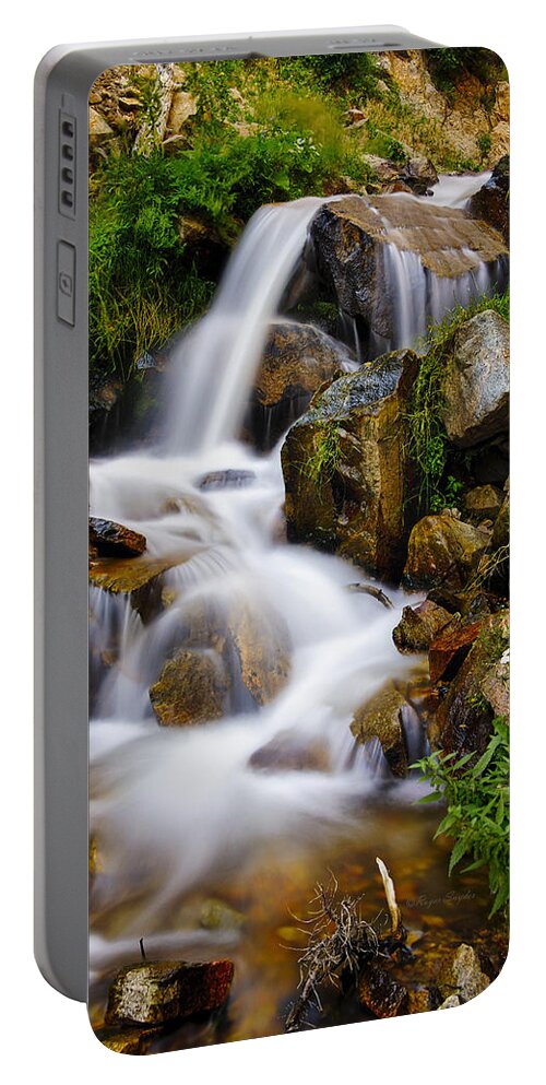 Beautiful Portable Battery Charger featuring the photograph Lower Bridal Veil Falls 4 by Roger Snyder