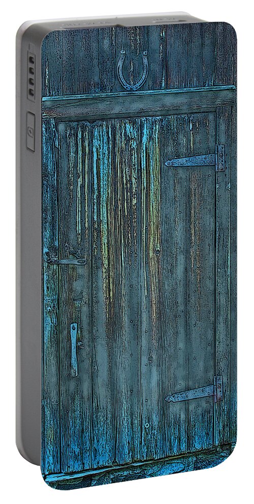 Barn Portable Battery Charger featuring the photograph Lucky Door by Ian MacDonald