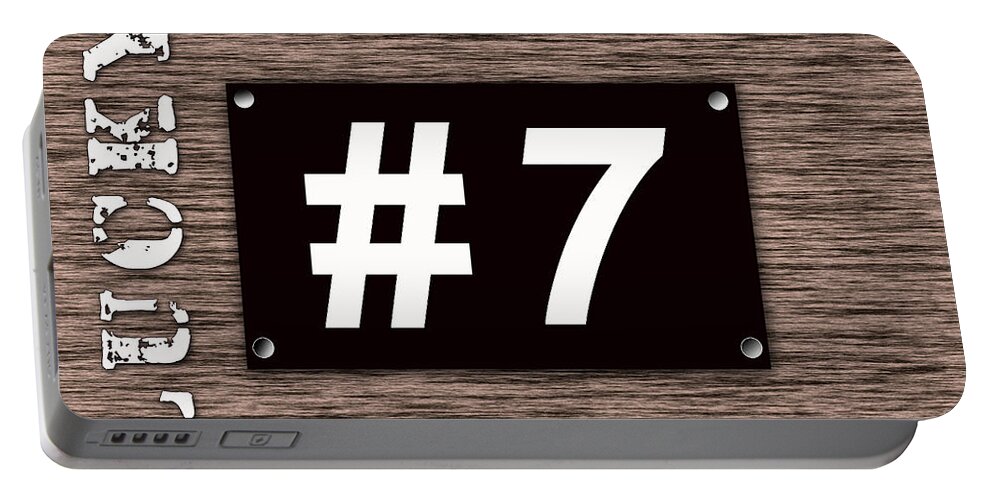  Lucky Number Mixed Media Mixed Media Portable Battery Charger featuring the mixed media Lucky Number 7 by Marvin Blaine