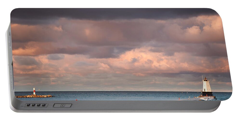 Clouds Portable Battery Charger featuring the photograph Ludington by Sebastian Musial