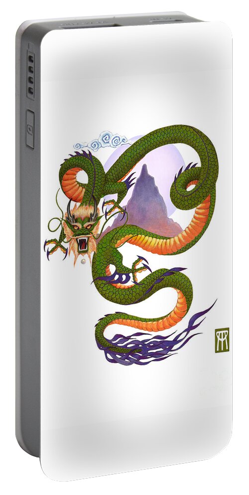 Dragon Portable Battery Charger featuring the digital art Lunar Chinese Dragon Variation by Melissa A Benson