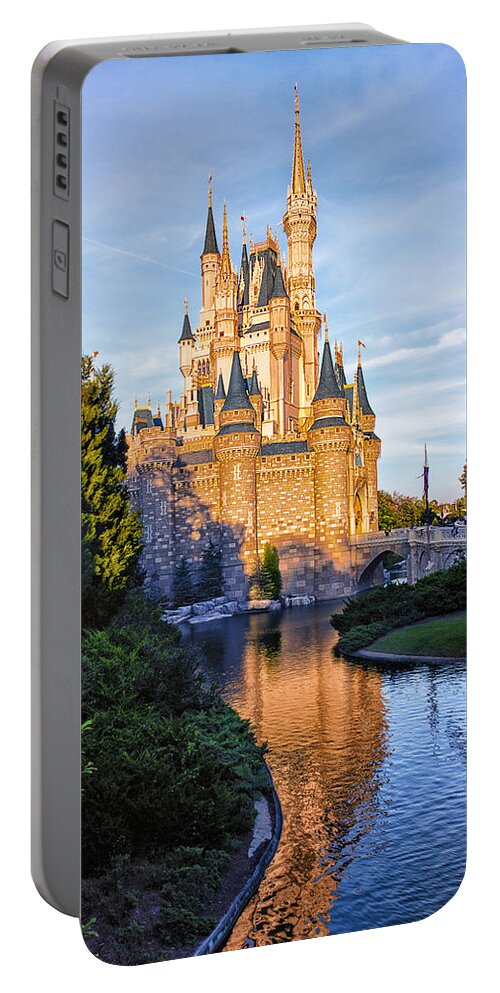 Castle Portable Battery Charger featuring the photograph Magic Kingdom Castle by Bill and Linda Tiepelman