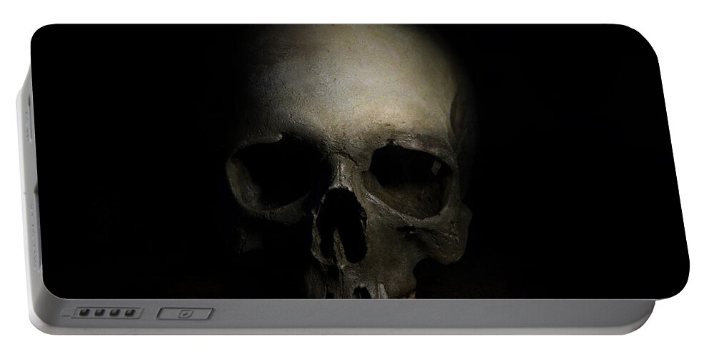 Human Portable Battery Charger featuring the photograph Male skull by Jaroslaw Blaminsky