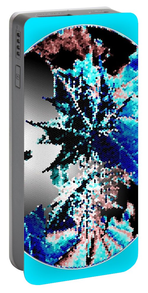 Maple Leaves Motif Oval Portable Battery Charger featuring the digital art Maple Leaves Motif Oval by Will Borden