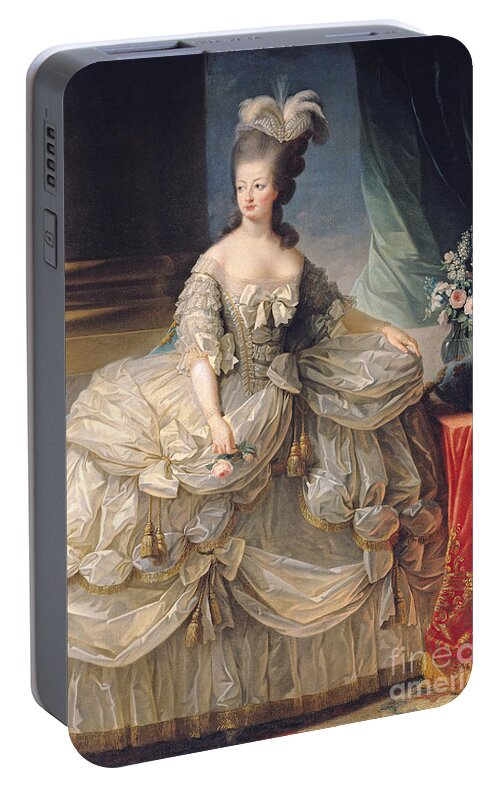 Queen Portable Battery Charger featuring the painting Marie Antoinette Queen of France by Elisabeth Louise Vigee-Lebrun