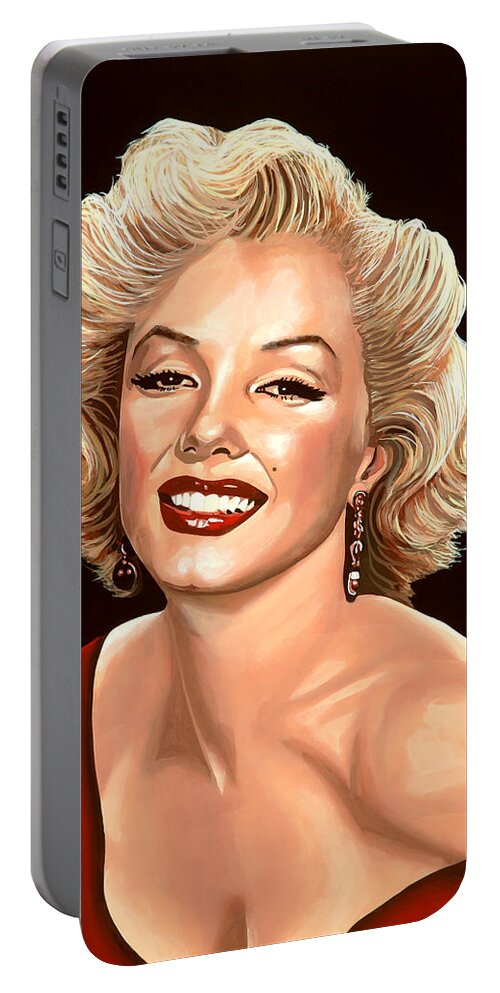 Marilyn Monroe Portable Battery Charger featuring the painting Marilyn Monroe 3 by Paul Meijering