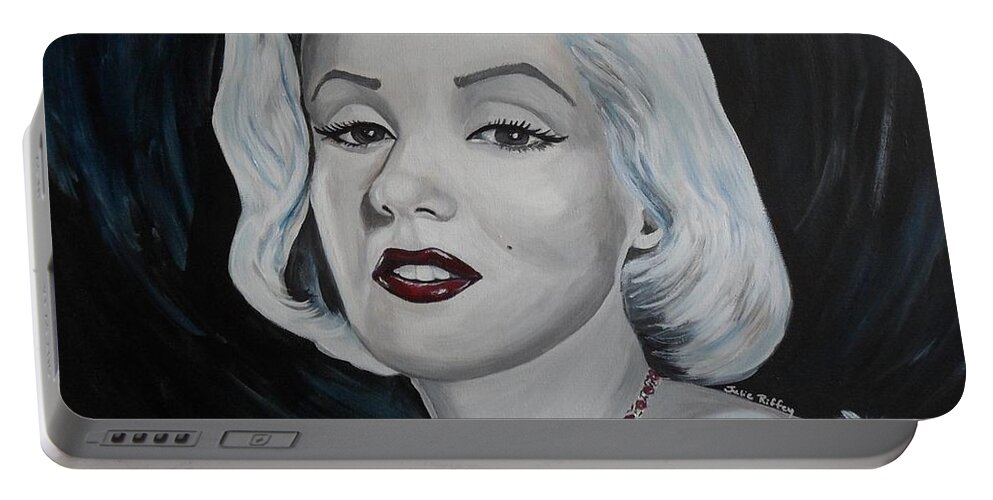 Marilyn Monroe Portable Battery Charger featuring the painting Marilyn Monroe by Julie Brugh Riffey