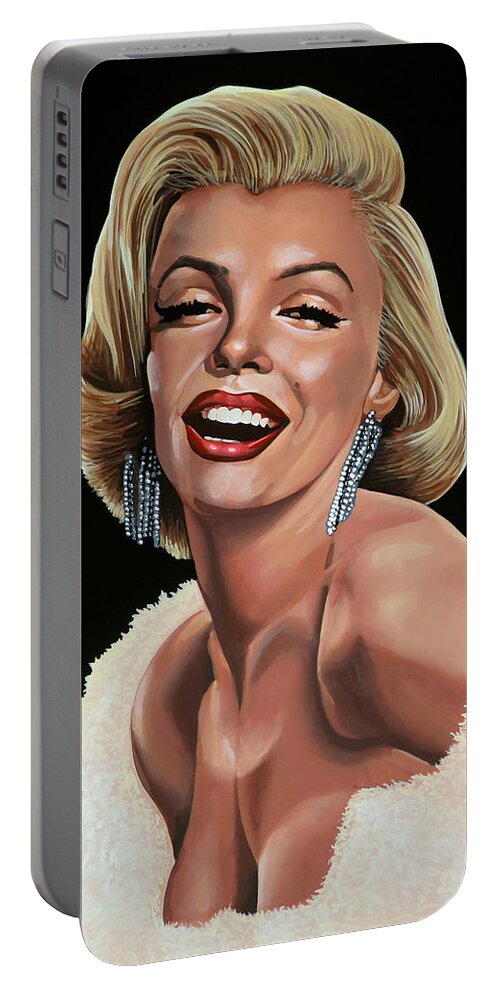 Marilyn Monroe Portable Battery Charger featuring the painting Marilyn Monroe by Paul Meijering