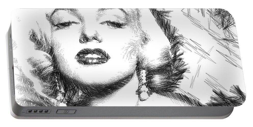Marilyn Monroe Portable Battery Charger featuring the digital art Marilyn Monroe - The One and Only by Rafael Salazar