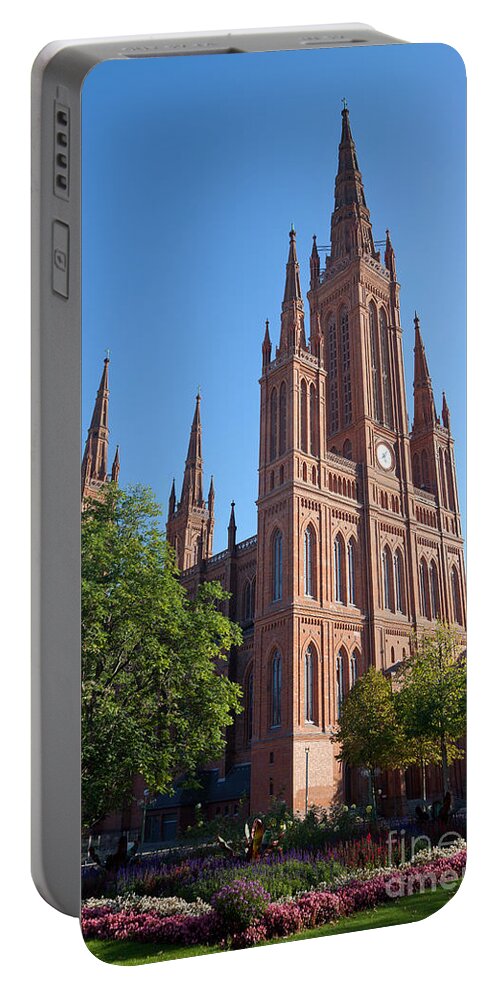 Architecture Portable Battery Charger featuring the photograph Market Church, Wiesbaden, Hesse, Germany by Bernd Rohrschneider