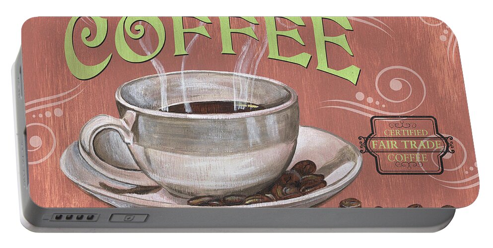 Coffee Portable Battery Charger featuring the painting Marsala Coffee 2 by Debbie DeWitt