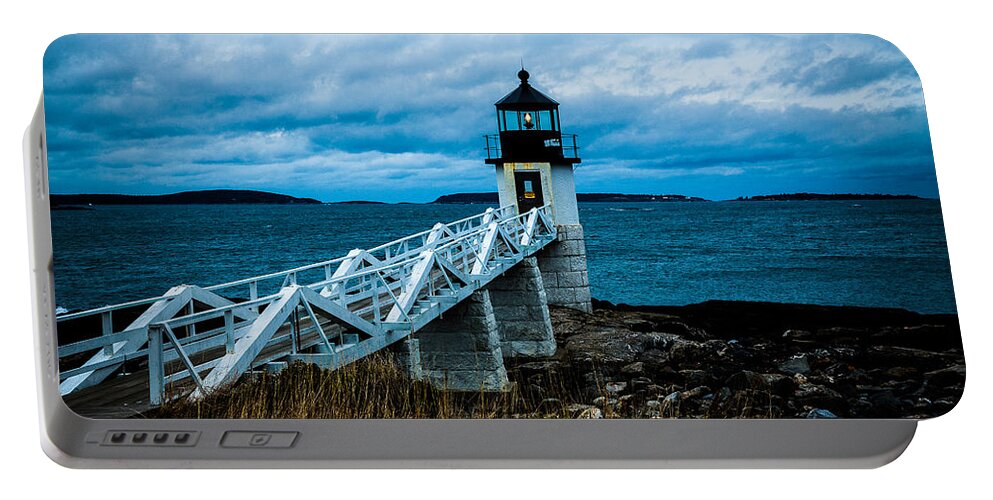 Lighthouse Portable Battery Charger featuring the photograph Marshall Point Light at Dusk 2 by David Smith