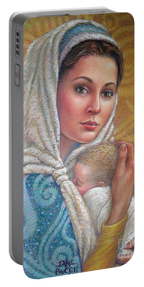 Christmas Portable Battery Charger featuring the pastel Mary Did You Know  by Jane Bucci