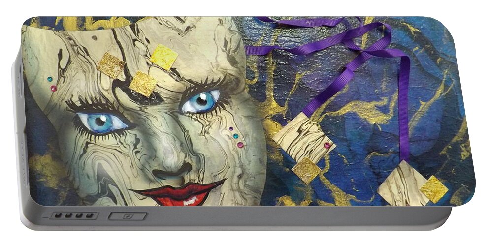 Masquerade Blues Portable Battery Charger featuring the painting Masquerade Blues by Darren Robinson