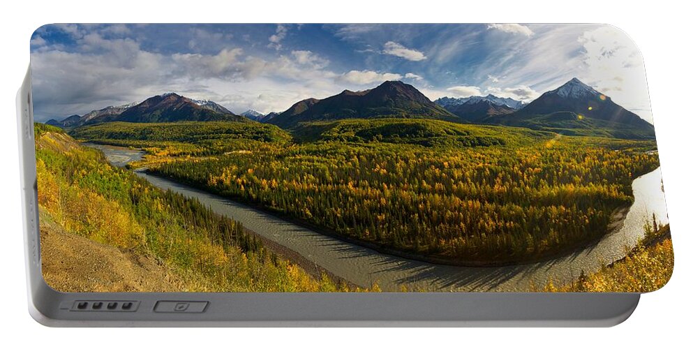 Alaska Mountains Portable Battery Charger featuring the photograph Mat-Su Bend 2 by Ed Boudreau