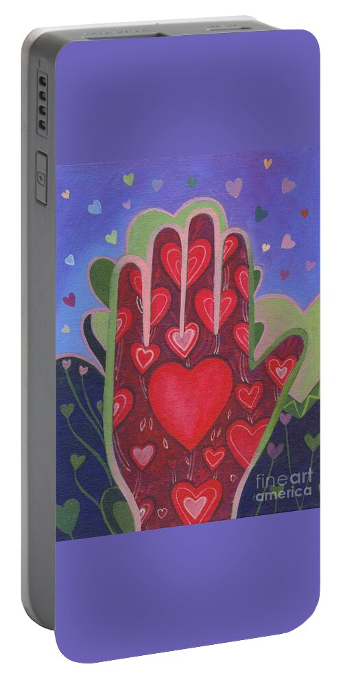 Love Portable Battery Charger featuring the painting May We Choose Love by Helena Tiainen