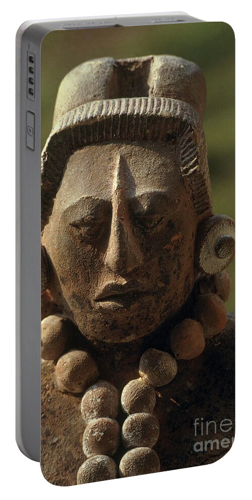 Archaeology Portable Battery Charger featuring the photograph Mayan Sculpture by Farrell Grehan