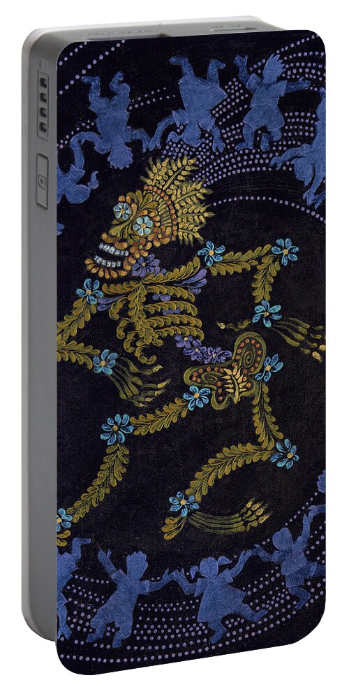 Art Scanning Portable Battery Charger featuring the painting Maypole Dance by Ruth Hooper
