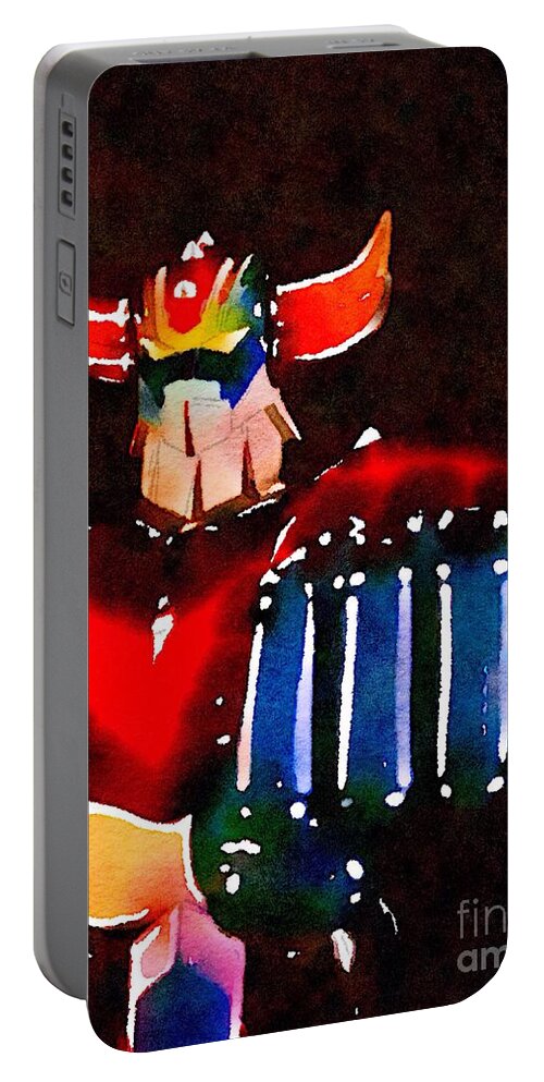 Goldorak Portable Battery Charger featuring the painting Mazinger by HELGE Art Gallery