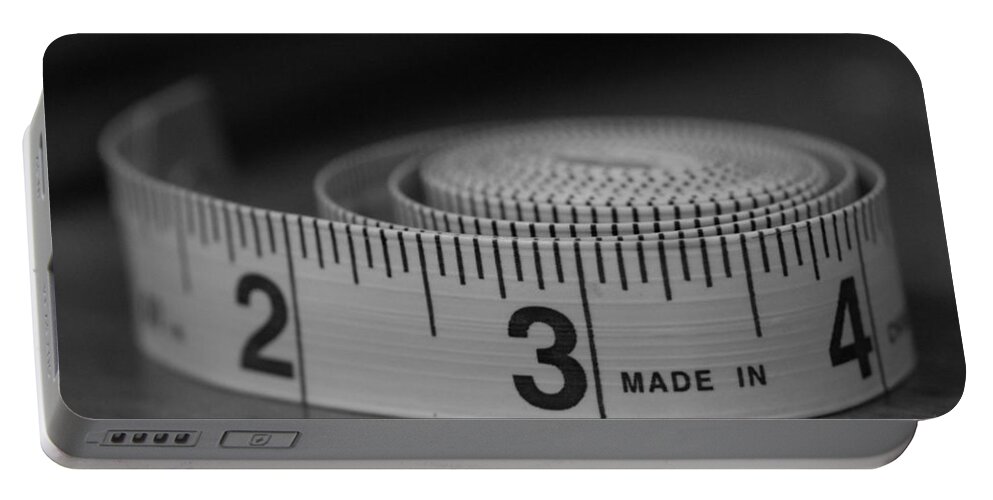 Tape Measure Portable Battery Charger featuring the photograph Measuring Up by Holden The Moment